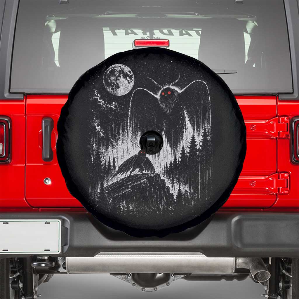 Mothman Howling at Moon 90s Retro Spare Tire Cover Funny West Virginia Cryptid