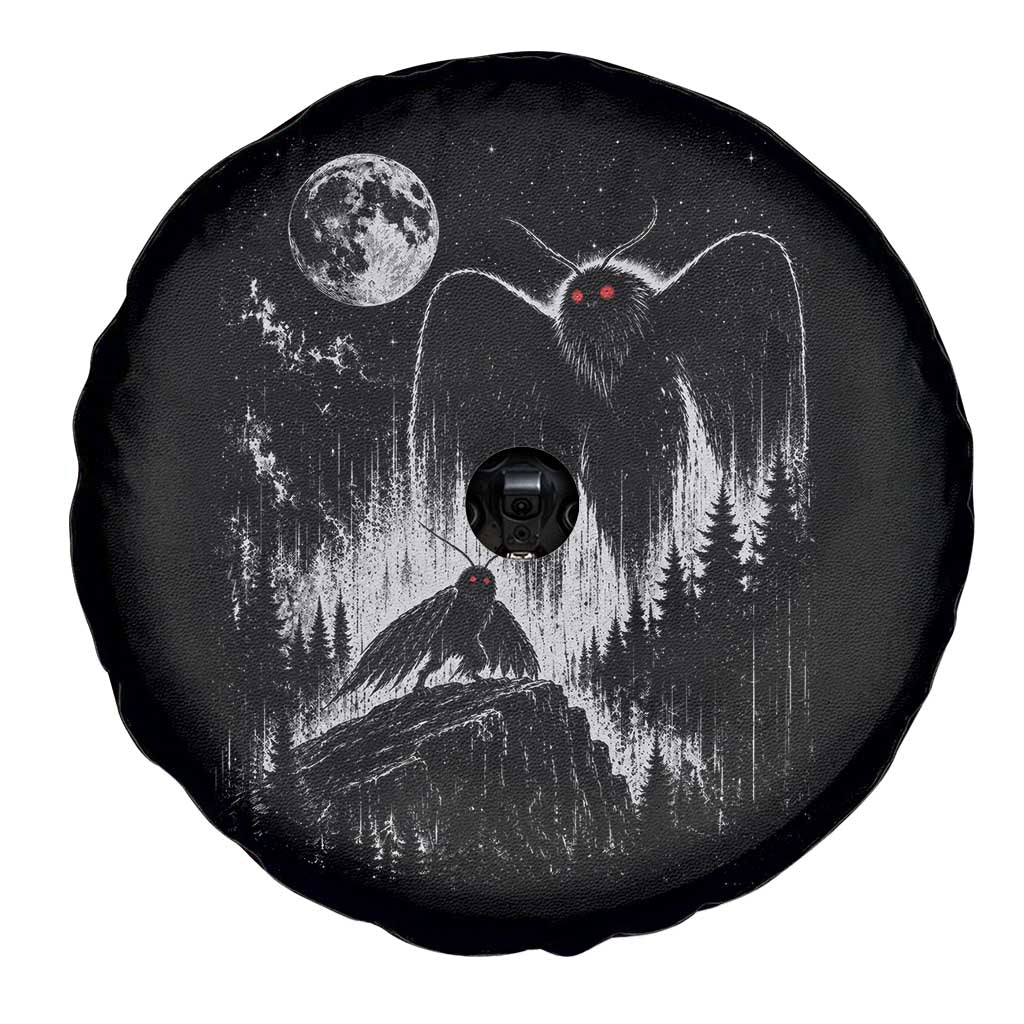 Mothman Howling at Moon 90s Retro Spare Tire Cover Funny West Virginia Cryptid