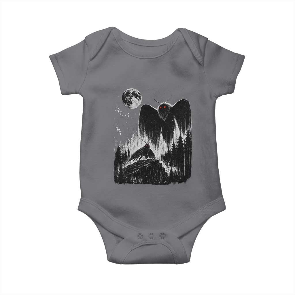 Mothman Howling at Moon 90s Retro Baby Onesie Funny West Virginia Cryptid