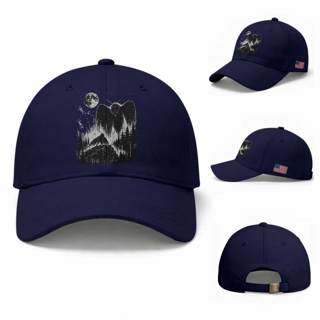 Mothman Howling at Moon 90s Retro Baseball Cap Funny West Virginia Cryptid