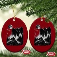 Mothman Howling at Moon 90s Retro Ceramic Ornament Funny West Virginia Cryptid