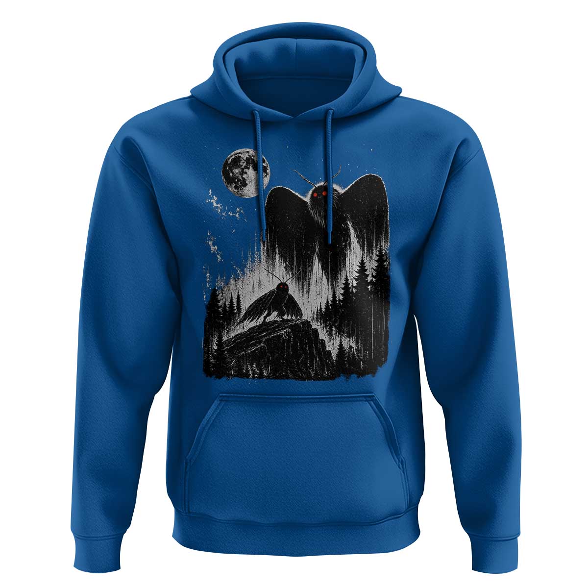 Mothman Howling at Moon 90s Retro Hoodie Funny West Virginia Cryptid
