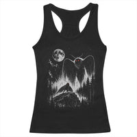 Mothman Howling at Moon 90s Retro Racerback Tank Top Funny West Virginia Cryptid