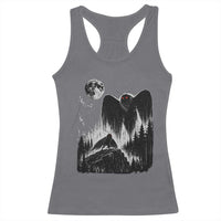 Mothman Howling at Moon 90s Retro Racerback Tank Top Funny West Virginia Cryptid