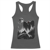 Mothman Howling at Moon 90s Retro Racerback Tank Top Funny West Virginia Cryptid