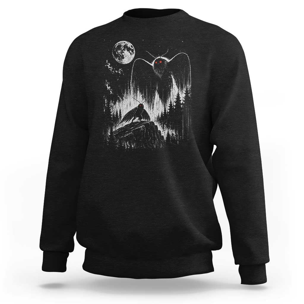 Mothman Howling at Moon 90s Retro Sweatshirt Funny West Virginia Cryptid