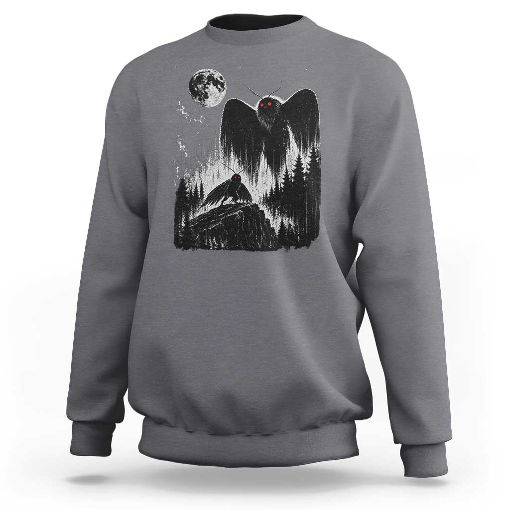 Mothman Howling at Moon 90s Retro Sweatshirt Funny West Virginia Cryptid