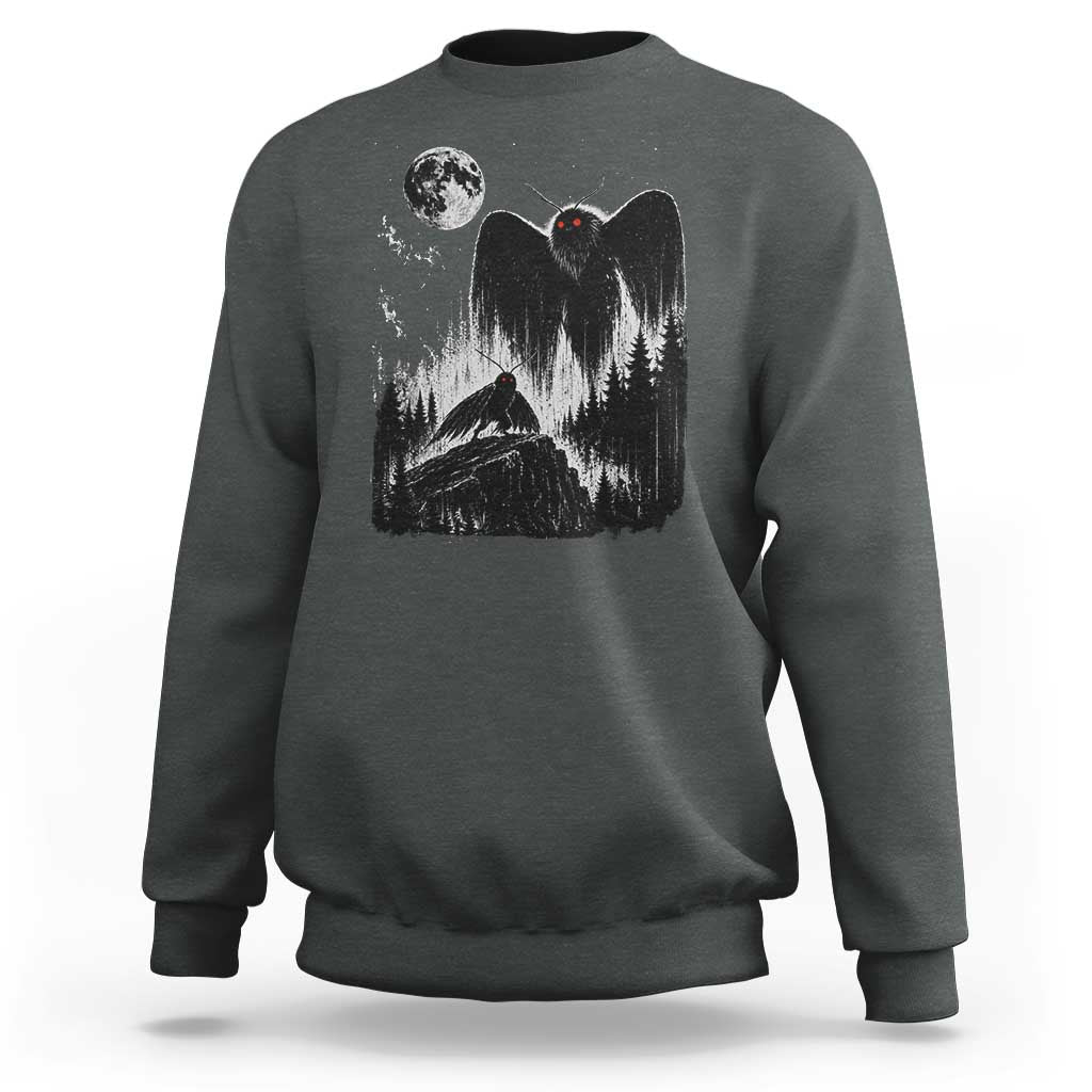 Mothman Howling at Moon 90s Retro Sweatshirt Funny West Virginia Cryptid