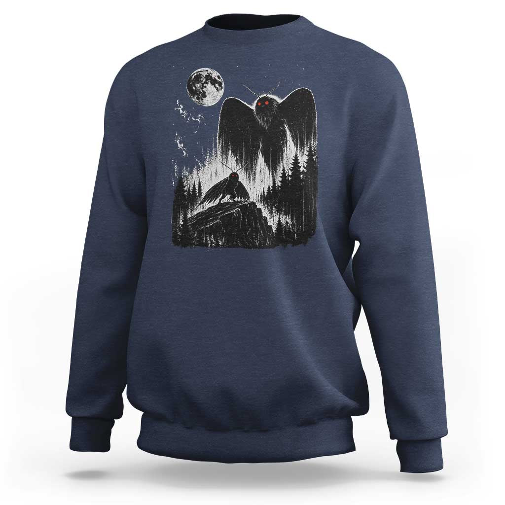 Mothman Howling at Moon 90s Retro Sweatshirt Funny West Virginia Cryptid