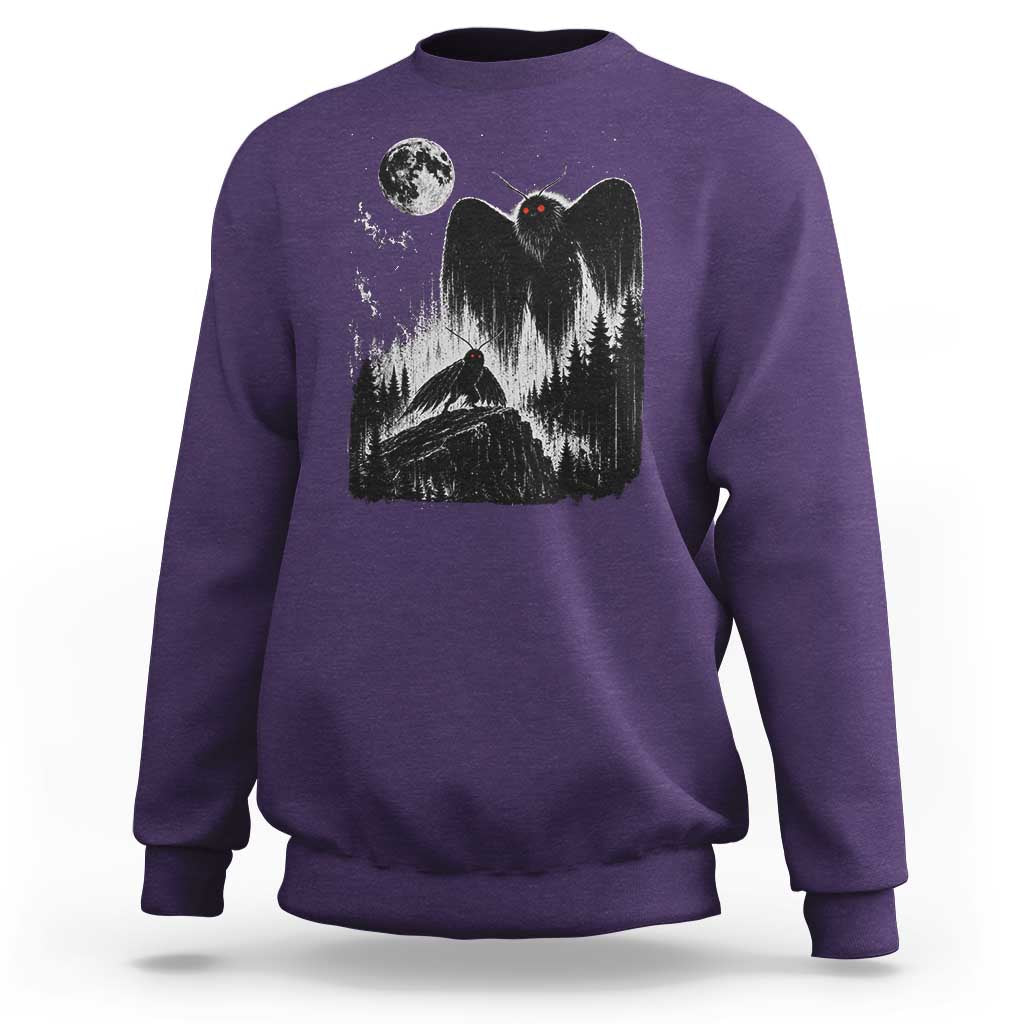 Mothman Howling at Moon 90s Retro Sweatshirt Funny West Virginia Cryptid