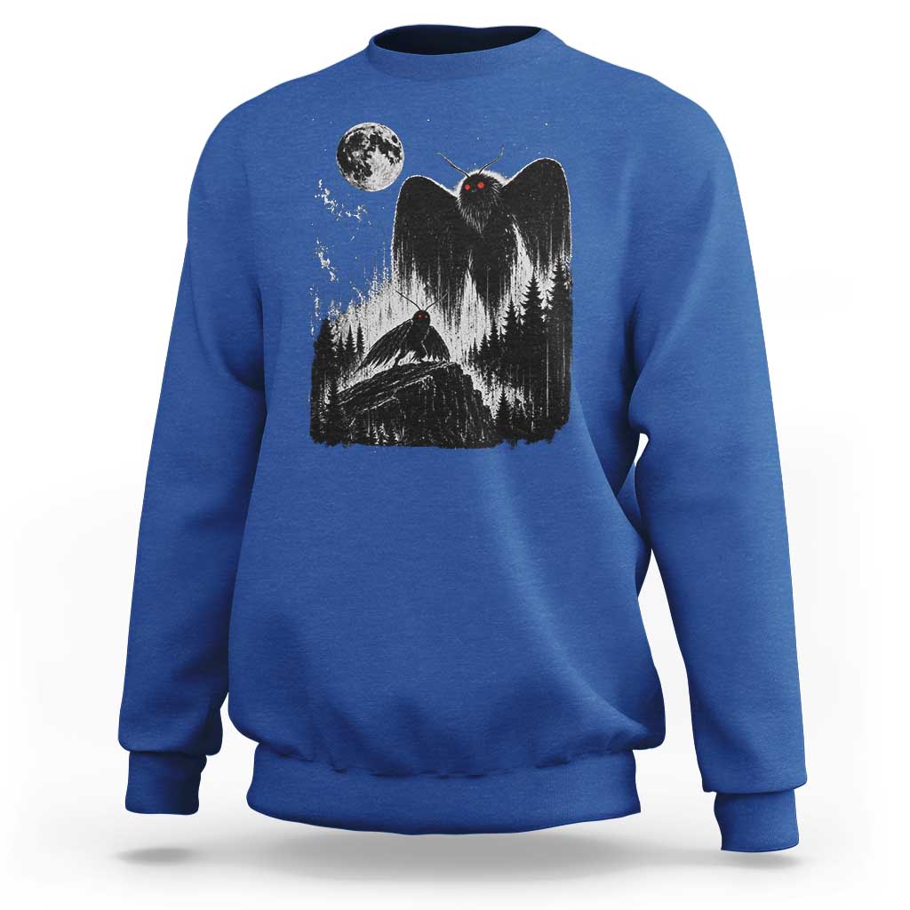 Mothman Howling at Moon 90s Retro Sweatshirt Funny West Virginia Cryptid