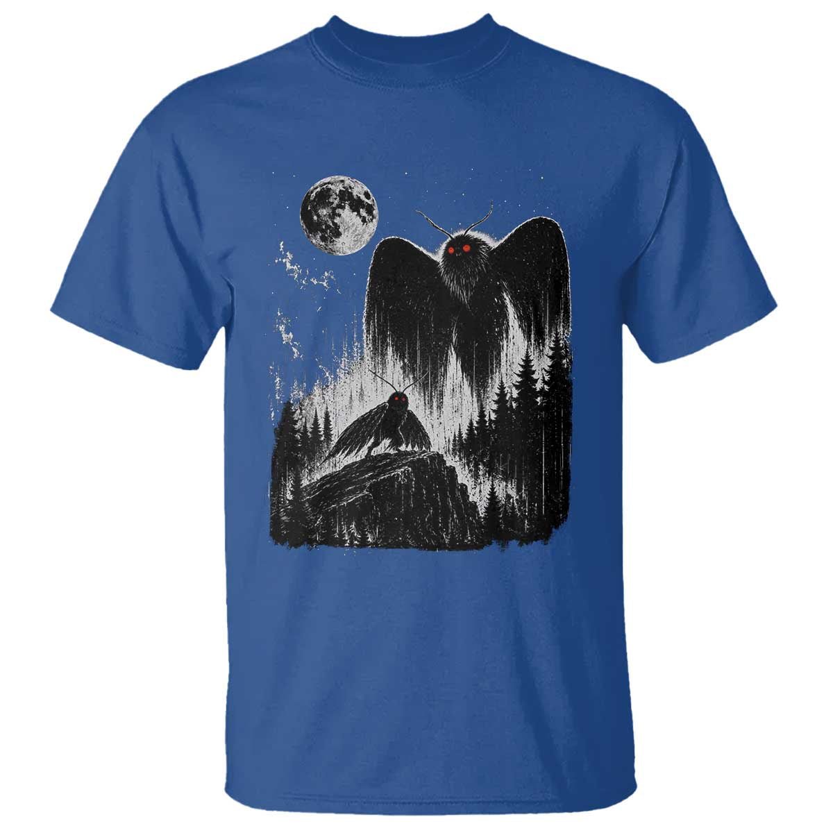 Mothman Howling at Moon 90s Retro T Shirt Funny West Virginia Cryptid