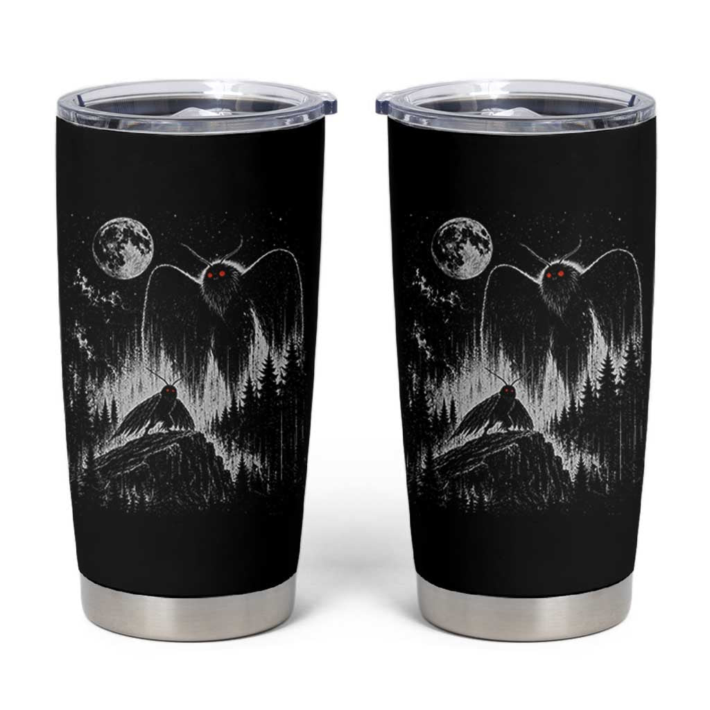 Mothman Howling at Moon 90s Retro Tumbler Cup Funny West Virginia Cryptid