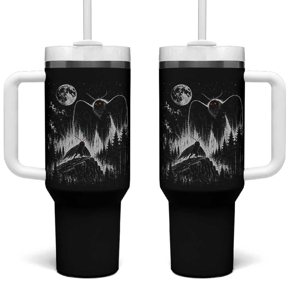 Mothman Howling at Moon 90s Retro Tumbler With Handle Funny West Virginia Cryptid