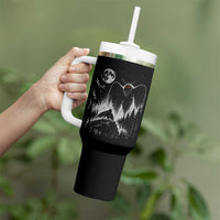 Mothman Howling at Moon 90s Retro Tumbler With Handle Funny West Virginia Cryptid