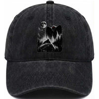 Mothman Howling at Moon 90s Retro Washed Cotton Baseball Cap Funny West Virginia Cryptid
