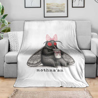 Funny Mothman Mothma'am Cute Pink Bow Coquette Throw Blanket