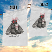 Funny Mothman Mothma'am Cute Pink Bow Coquette Garden Flag