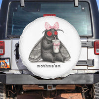 Funny Mothman Mothma'am Cute Pink Bow Coquette Spare Tire Cover