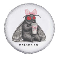 Funny Mothman Mothma'am Cute Pink Bow Coquette Spare Tire Cover