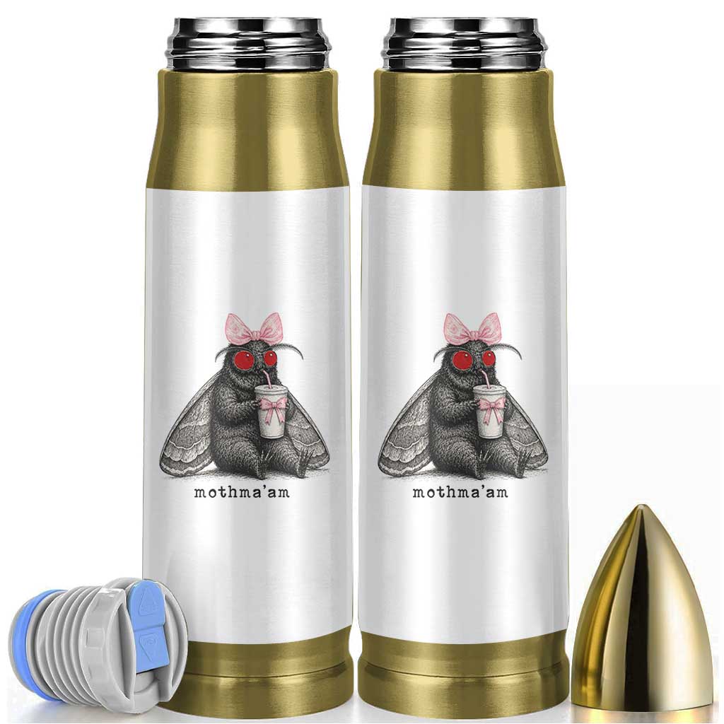 Funny Mothman Mothma'am Cute Pink Bow Coquette Bullet Tumbler