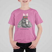 Funny Mothman Mothma'am Cute Pink Bow Coquette T Shirt For Kid
