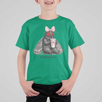 Funny Mothman Mothma'am Cute Pink Bow Coquette T Shirt For Kid