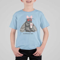 Funny Mothman Mothma'am Cute Pink Bow Coquette T Shirt For Kid