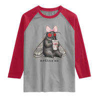 Funny Mothman Mothma'am Cute Pink Bow Coquette Raglan Shirt