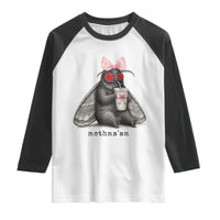 Funny Mothman Mothma'am Cute Pink Bow Coquette Raglan Shirt