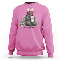 Funny Mothman Mothma'am Cute Pink Bow Coquette Sweatshirt
