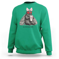 Funny Mothman Mothma'am Cute Pink Bow Coquette Sweatshirt