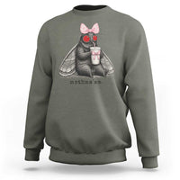 Funny Mothman Mothma'am Cute Pink Bow Coquette Sweatshirt