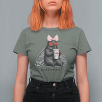 Funny Mothman Mothma'am Cute Pink Bow Coquette T Shirt For Women