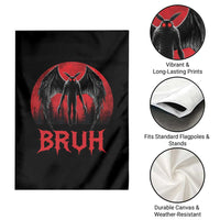Funny Bruh Mothman Garden Flag Cryptozoology Cryptid Humor Weirdcore Horror Moon