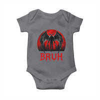 Funny Bruh Mothman Baby Onesie Cryptozoology Cryptid Humor Weirdcore Horror Moon