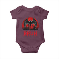 Funny Bruh Mothman Baby Onesie Cryptozoology Cryptid Humor Weirdcore Horror Moon