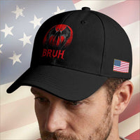 Funny Bruh Mothman Baseball Cap Cryptozoology Cryptid Humor Weirdcore Horror Moon