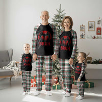 Funny Bruh Mothman Plaid Pajama Set Cryptozoology Cryptid Humor Weirdcore Horror Moon