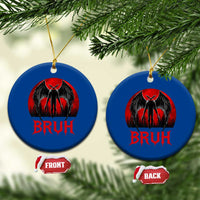 Funny Bruh Mothman Ceramic Ornament Cryptozoology Cryptid Humor Weirdcore Horror Moon