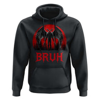 Funny Bruh Mothman Hoodie Cryptozoology Cryptid Humor Weirdcore Horror Moon