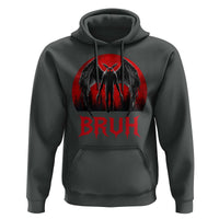 Funny Bruh Mothman Hoodie Cryptozoology Cryptid Humor Weirdcore Horror Moon