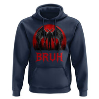 Funny Bruh Mothman Hoodie Cryptozoology Cryptid Humor Weirdcore Horror Moon