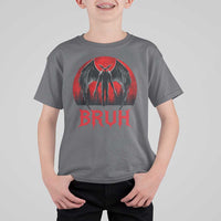 Funny Bruh Mothman T Shirt For Kid Cryptozoology Cryptid Humor Weirdcore Horror Moon