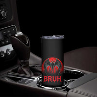 Funny Bruh Mothman Skinny Tumbler Cryptozoology Cryptid Humor Weirdcore Horror Moon