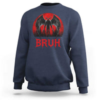 Funny Bruh Mothman Sweatshirt Cryptozoology Cryptid Humor Weirdcore Horror Moon