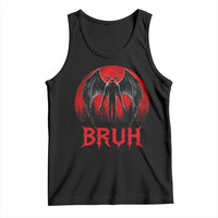 Funny Bruh Mothman Tank Top Cryptozoology Cryptid Humor Weirdcore Horror Moon