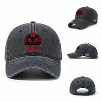 Funny Bruh Mothman Washed Cotton Baseball Cap Cryptozoology Cryptid Humor Weirdcore Horror Moon