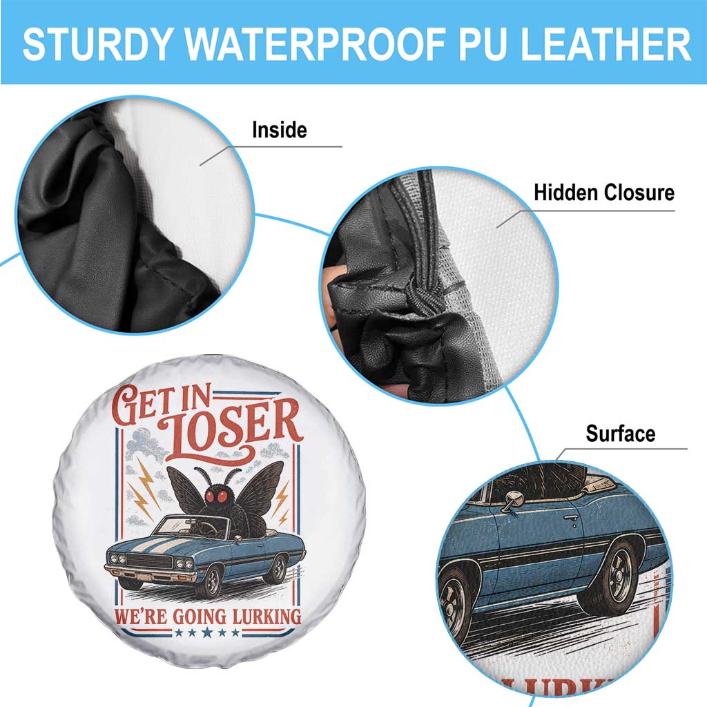 Funny Mothman Spare Tire Cover Get In Loser We Are Going Lurking Cryptid Lover