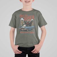 Funny Mothman T Shirt For Kid Get In Loser We Are Going Lurking Cryptid Lover
